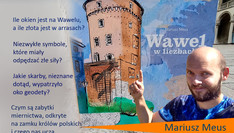 Plakat informujący o wykładzie "Naukowe tajemnice Wawelu" w dniu 10 października 2025